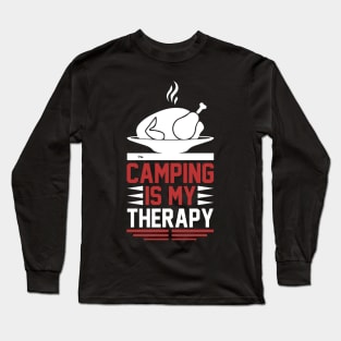 Camping Is My Therapy T Shirt For Women Men Long Sleeve T-Shirt